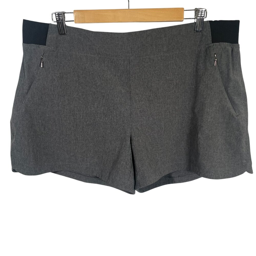 Calia by Carrie Underwood Woven Shorts Womens Size 2XL Zip Pockets Gray Stretch